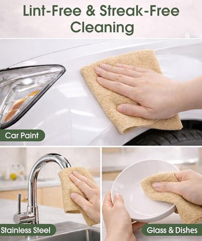 Microfiber Cleaning Cloth Roll - 100 Pack Tear Away Microfiber Paper Towels, Reusable, Washable, Scratch-Free, Kitchen Towels for Car, Home, Kitchen, Glass, Dishes (Wheat Beige) - color: Wheat Beige