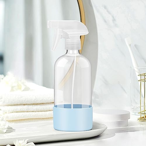 Rionisor Glass Spray Bottles with Silicone Sleeve Protection, Empty 16 oz Refillable Containers, Reusable Spray Bottles with Adjustable Nozzle for Hair, Cleaning Solutions, Essential Oils 1 Pack Blue - color: Blue, style: 1 Pack