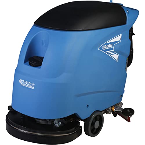 Global Industrial Commercial Electric Walk-Behind Auto Floor Scrubber, Corded, 20"W Cleaning Path & 30"W Squeegee, 12 Gal. Solution Tank, 15 Gal. Recovery Tank