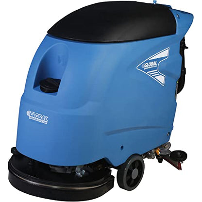 Global Industrial Commercial Electric Walk-Behind Auto Floor Scrubber, Corded, 20"W Cleaning Path & 30"W Squeegee, 12 Gal. Solution Tank, 15 Gal. Recovery Tank