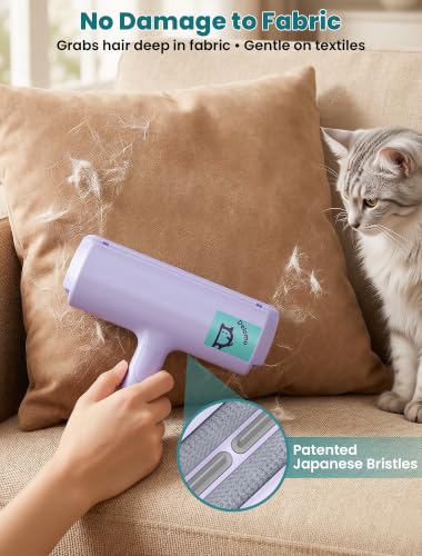 DELOMO Pet Hair Removal Tool, Pet Hair Remover - Lint Roller for Pet Hair - Cat and Dog Hair Remover for Couch, Furniture, Carpet, Car Seat, Reusable Lint Roller with Fur Bin, Pet Owner Essential - color: C: Purple（limited Color）