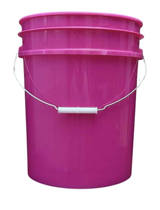 House Naturals 5 Gallon Premium HPDE Plastic Bucket - Made in USA Food Grade Storage Container, BPA Free All Purpose Pail (4, Magenta) - color: Magenta