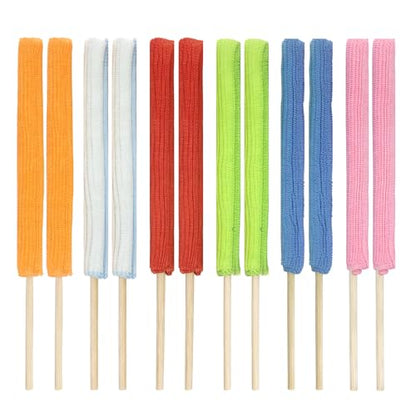 Microfiber Detail Duster Sticks,12 Pcs Mini Dusters for Cleaning,Mini Duster Crevice Cleaning Tool Car,Air Vent Cleaner Fan Cleaning Brush - style: 12 PCS