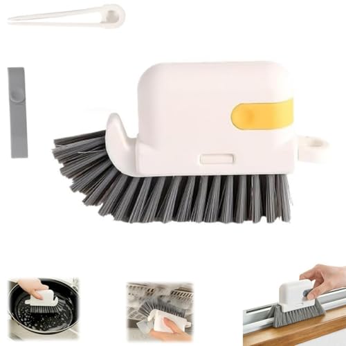 3-in-1 Removable Window Slot Brush,New Window Groove Cleaning Brush, Portable Window Track Cleaner Window Groove Cleaning Brush Tools with Hidden Scraper for Home Window Groove (Yellow-1PC) - color: Yellow-1pc