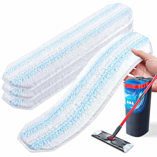 AIR U+ Mop Replacement Pads for O Cedar H2prO Flat Mop System, 4 Pack Mop Pads, Machine Washable Reusable Microfiber Mop Heads Replacements for O-Cedar H2Pro Refills Clean for All Floors Types - color: Blue, size: 4 Pack