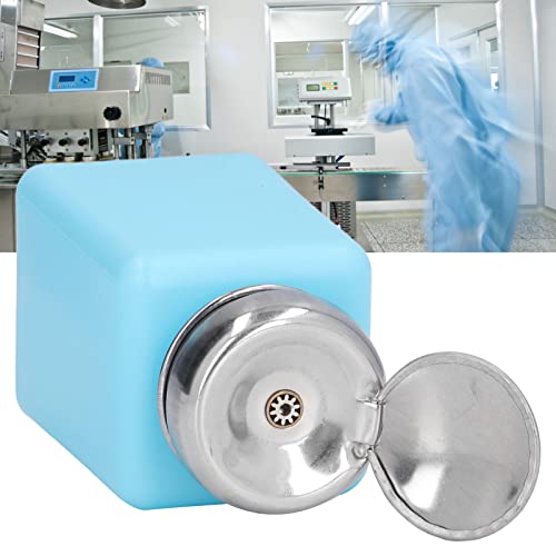Solvent Dispenser, 200ml Push Down Alcohol Dispenser Pump Bottle ESD Anti Static Square Bottle with Stainless Steel Lid Liquid Pumping Empty Cap for Alcohol Makeup Remover (Blue)