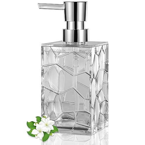 Hand Soap Dispenser, Clear Acrylic Plastic Liquid Pump Bottles Refillable Lotion Dispenser for Bathroom Decor Kitchen College Dorm - color: Clear, size: 1 Pack