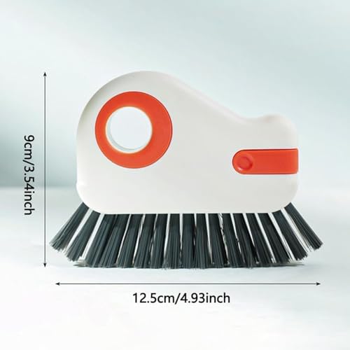 2 in1Groove Cleaning Brush Window Track Cleaning Tools,Multifunction Hard Bristle Crevice Cleaning Brush with Hidden Scraper,Grout Cleaner Grip Brush for Sliding Door Track,Window Sill,Window Seal