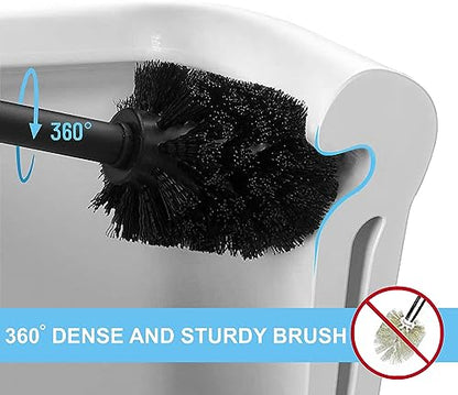 Rustic Deep & Sturdy Toilet Bowl Brush with Holder - Metal Bowl Brush- Durable Scrubbing - Toilet Cleaners - Household Essentials - Bathroom Cleaner - Wooden Look, Natural - color: Natural