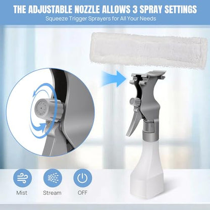 Cordless Window Vacuum Squeegee with 150ml Detachable Water Tank, Electric Window Cleaner Handheld Glass Cleaning Tool with Strong Suction for Shower Glass Mirror Car Door Streak-Free