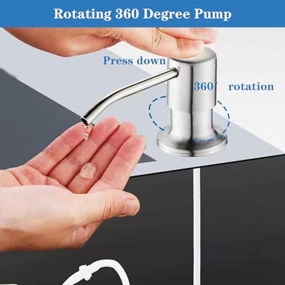 Ouest Dish Soap Dispenser for Kitchen Under Built-in Soap Dispenser Pump Bathroom with 300ML Bottle Electroplated - color: Electroplated-bottle