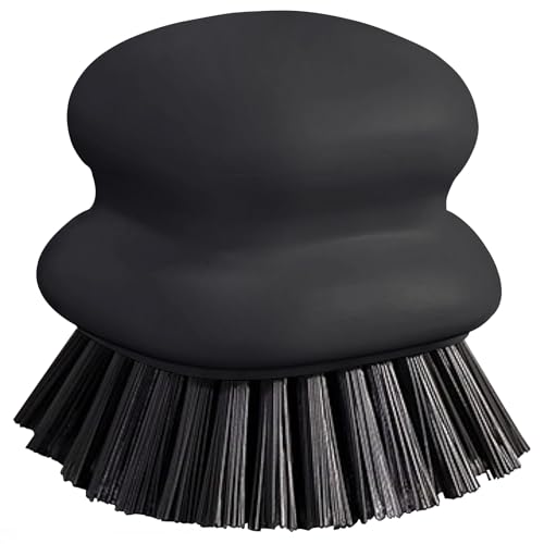 Dish Brush with Handle, Kitchen Scrub Brushes for Cleaning, Dish Scrubber with Nylon bristles for Sink, Pots, Pans(1Pack Black Nylon bristles) - style: 1Pack Black Nylon bristles