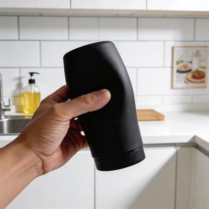 Dish Soap Dispenser for Kitchen, Silicone Squeeze Bottle for Dish Detergent (Black) - color: Black