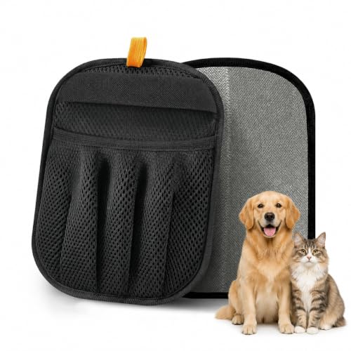 Pet Hair Remover Mitts (2 Pack) for Cats & Dogs – Reusable Electrostatic Hair Removal Pads with Ergonomic Hand Pocket for Furniture, Carpets, Couch, Car Seats, Clothing, Bedding & Laundry Lint | pet hair remover hand mitt pet hair remover mitt reusable pe