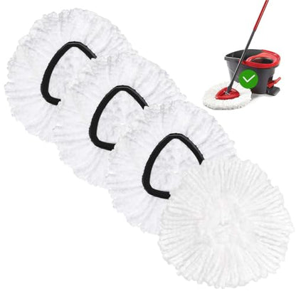 4 Pack Spin Mop Replacement Head Mop Refill Compatible with Oceda Triangle Swivel Mops Microfiber Swivel Mop Refill,Deep Clean,Machine Washable and Easy to Replace - color: White, size: 4 Count (Pack of 1)