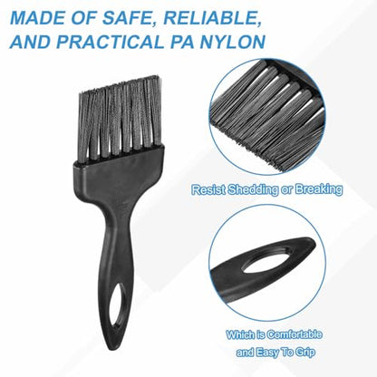 HARFINGTON 6pcs Antistatic Brush 40x53mm Portable PP Handle Nylon Anti Static Cleaning ESD Brushes for Electronics Computer Keyboard, Black
