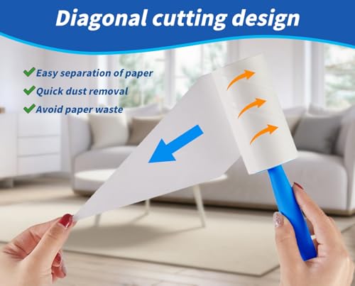 Extra Sticky Lint Roller Refills, 600 Sheets Total (10 Rolls x 60 Sheets), Pet Hair Remover Refill Rolls for Cat and Dog Hair Removal,Clothes, Furniture, Carpet, Dust - size: 3.9 inch 600 sheets