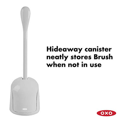 OXO Good Grips Compact Toilet Brush & Canister - Gray - color: Gray, size: 1 Count (Pack of 1)
