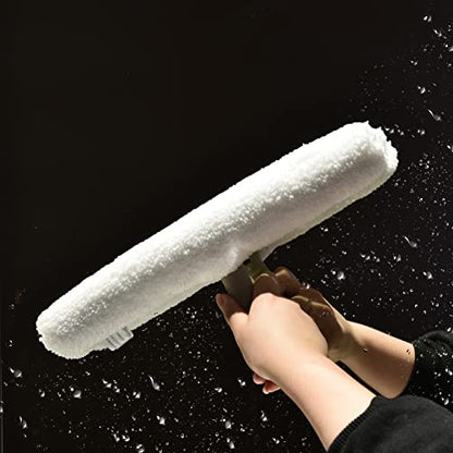 13-Inch Window Washer Sleeve, Microfiber Squeegee Sleeve Refills for 11-12 inch Window Cleaner Scrubber - 2 Packs, White