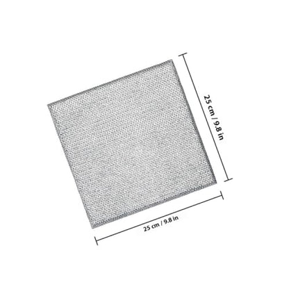 INOOMP 10pcs Reusable Wire Mesh Dishwashing Rags Scrub Pads Silver Double-Layer Kitchen Cleaning Cloths for Non-Scratch Dish and Bowl Washing