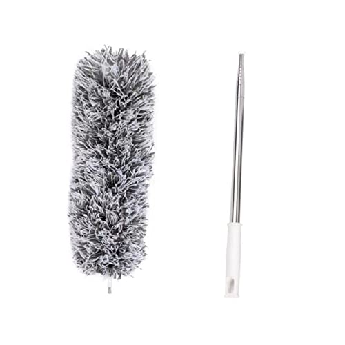 GARVALON 2.8m Extendable Microfiber Sweeping Duster for Car and Home Cleaning Flexible Dust Remover with Durable Fiber Bristles for Furniture Blinds Ceiling Fans and More