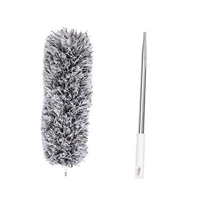 GARVALON 2.8m Extendable Microfiber Sweeping Duster for Car and Home Cleaning Flexible Dust Remover with Durable Fiber Bristles for Furniture Blinds Ceiling Fans and More
