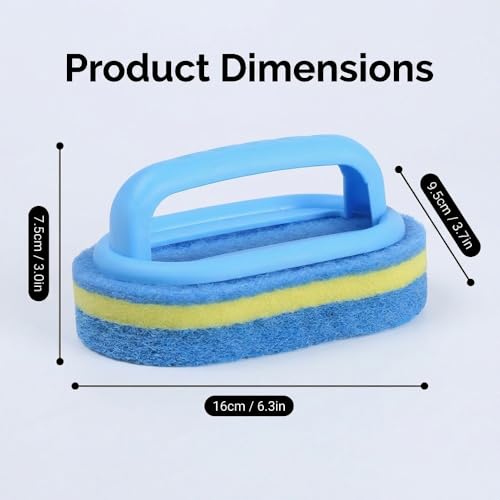 1 Pack Heavy Duty Scrubbing Brush, Ergonomic Handle Scrubber for Bathroom Tile & Kitchen Sink, Durable Cleaning Tool for Bathtub, Grout, Oven, Non-Slip Blue