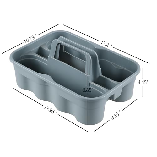 Ramddy Compartment Plastic Cleaning Caddy Basket, 4 Packs | Multipurpose, Commercial, Household Organizer Caddies