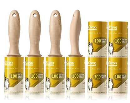 Lint Rollers Extra Sticky for Pet Hair [800 Sheets/4 Handles], Lint Remover Go Beyond Animal Fur, Dust and Other Dirt, Dog & Cat Hair Remover Rollers for Clothes, Furniture, Carpet, Car - size: 4 Rollers / 800 Sheets
