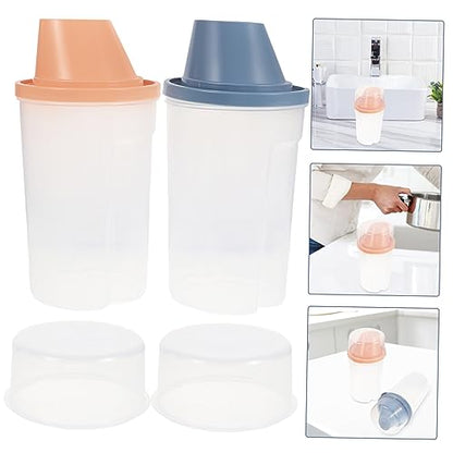 Refillable Laundry Powder Storage Container Set Large Capacity Soap Dispenser Flat Square Design for Kitchen and Bathroom Sealed Lotion Holder for Travel and Home Use