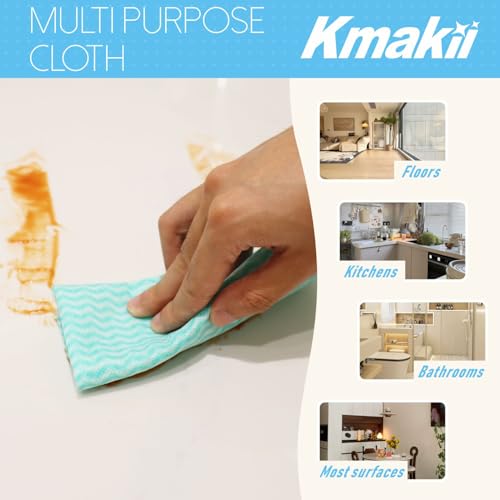 KMAKII Handi Wipe Reusable Cloths - Multi-Purpose Disposable Dish Cloths and Towels, Ultra Absorbent, Fast-Dry, Durable Cleaning Wipes for Kitchen and Home, Green, 11.8 x 21 inches, Pack of 80 - color: Green