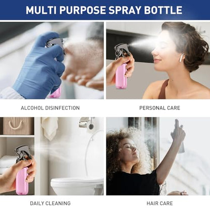 TANSHINE Small Spray Bottle 50ml, Travel Size Mini Mist Water Spray Bottles, Portable Hand Sanitiser Alcohol Fine Spray Bottle, Plastic Refillable Empty Face Mister Spray Bottles with Clip, 2oz/5pcs - color: Colourful2