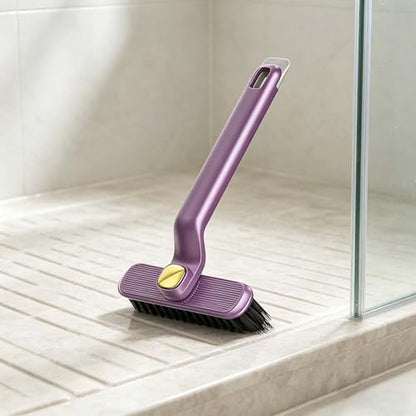 Purple Multi Purpose V Shaped Cleaning Brush,2 in 1 Scrub and Scrape Tool with Ergonomic Handle,Household Scrubbing Brush for Bathroom Kitchen Tile Gap Seam and Daily Surface Cleaning Work