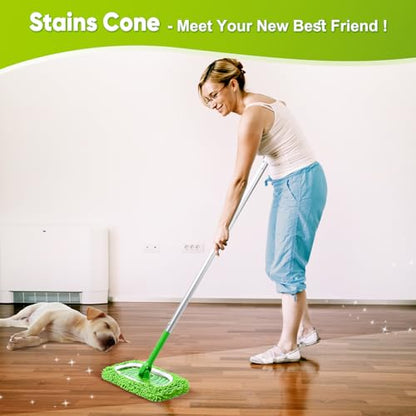 6-Pack Reusable Microfiber Mop Pads Compatible with Swiffer Sweeper, Dry & Wet Sweeping Cloths - Washable Wet Pads Refill for Multi-Surface/Hardwood Floor Cleaning - color: Green