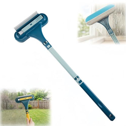 2-in-1 Multi-Purpose Cleaning Brush, Window Screen Cleaner Tool with Squeegee, Mesh Screen Cleaner, Cleaner Tool for Window, Door, Porch Screens (1PCS Blue) - color: 1pcs Blue