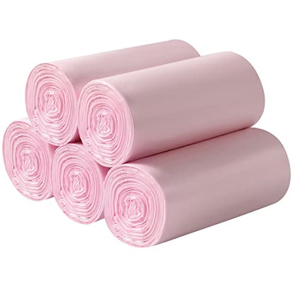 5 Rolls Small Trash Bags - 200 Counts Durable 4 Gallon Small Garbage Bags for home office kitchen Bathroom Bedroom Trash Can liners（Pink） - color: 200 Count Pink
