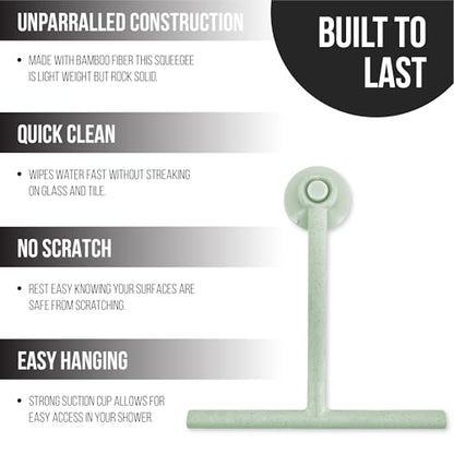 Splash Home Jasmine Eco-Friendly Shower Squeegee, Green - color: Green