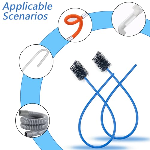 4 PCS Condensate Flexible Drain Brush, 15.7 in Nylon and PVC Drain Line Cleaning Brush, Keep Condensate Traps Clean, for AC Condensate Trap, Dirt Clean Condensate Drain Trap - style: 4 PCS 15.7 In