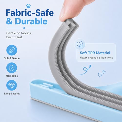 2 Pack Portable Pet Dogs Cats Hair Remover Lint Removal Shaver Tool Fur Scraper Carpet Rake for Couch Furniture Car Mats Fabric Sofa Clothes Bedding Blue - color: Blue