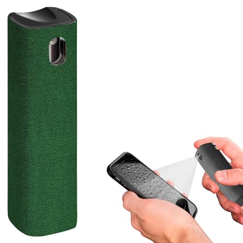 IO CLEAN Mini Screen Cleaner Spray – Finger Proof Screen Cleaner for Smartphones, iPads, MacBooks, Laptops, Car Screens, Touchscreens – 3in1 Mist Cleaner, Microfiber Cloth and Cover (Dark Green) - color: Dark green