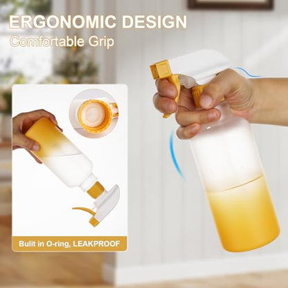 Spray Bottles Plastic Spray Bottle for Hair Mist/Stream Heavy Duty Empty Spray Bottles for Cleaning Solutions, Plants, Cooking (12oz-Yellow) - color: 12oz-Yellow