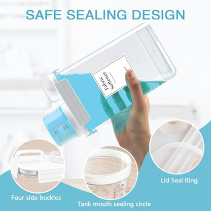 3 Pack Laundry Detergent Dispenser, 78oz Laundry Soap Dispenser, Refluxable Laundry Detergent Container, Plastic Liquid Laundry Detergent Dispenser for Laundry Room Organization with 6 Labels - size: 78 Fl Oz (Pack of 3)