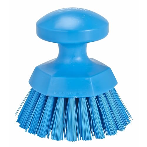 Vikan 38853 Brush,Scrub,Round,Stiff,5",PP/PBT,Blue - color: Blue