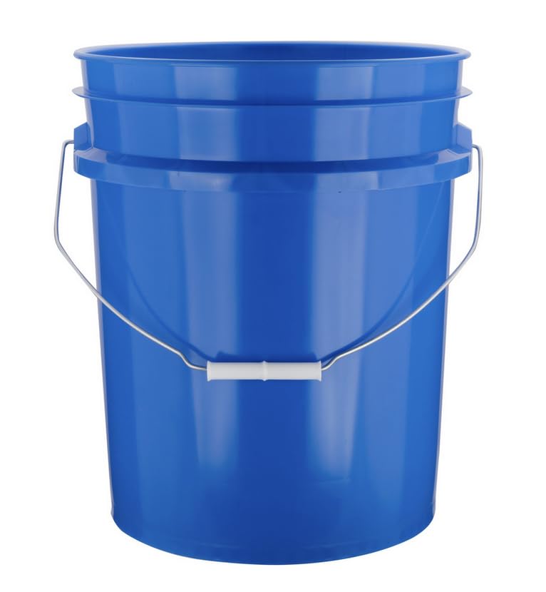 House Naturals 5 Gallon Premium HPDE Plastic Bucket - Made in USA Food Grade Storage Container, BPA Free All Purpose Pail (4, Blue) - color: Blue