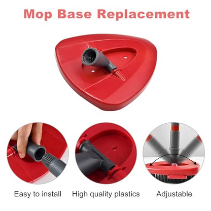Mop Handle for Ocedar,Spin Mop Replacement Head Base Compatible with O Cedar,4-Section Spin Mop Handles and Base for EasyWring Spin Mop - color: RED-2