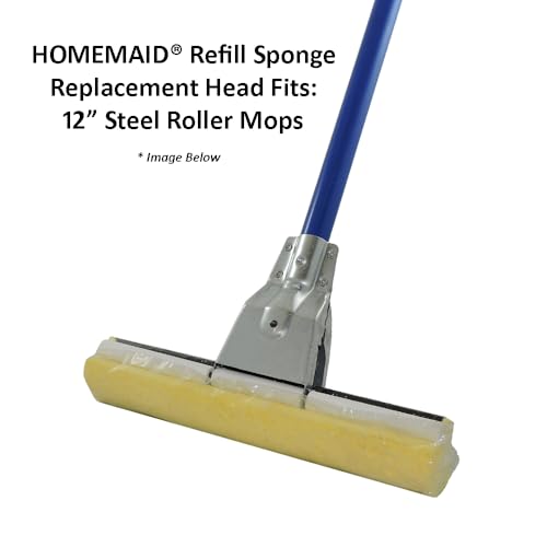 HOMEMAID 12" Cellulose Roller Mop Refill Sponge Replacement Head - $10.99 / Made in USA