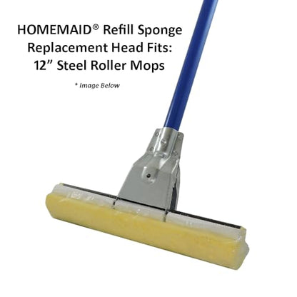 HOMEMAID 12" Cellulose Roller Mop Refill Sponge Replacement Head - $10.99 / Made in USA