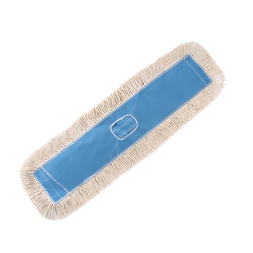 Matthew Cleaning 36'' Industrial Strength Cotton Dust Mop Refill Washable Replacement Heads for Residential & Commercial Use Fit Standard Dust Mop Frames, Hardwood, Concrete Floors Blue&White 1 Pack - color: Blue&white, size: 36'' 1 Pack