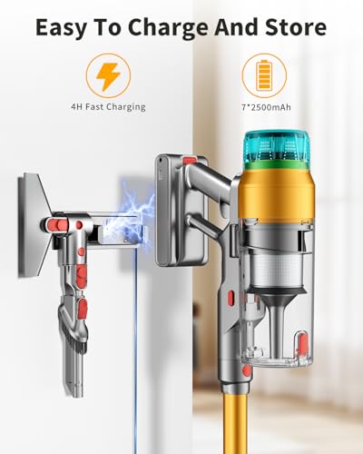 MBYULO Cordless Vacuum Cleaner for Home 600W 60Kpa Upgraded Powerful Stick Vacuum Up to 75Mins, Anti-Tangle & Wall Mount Charging, 8 in 1 Lightweight Vacuum Cleaners for Home/Pet Hair/Carpets/Floors - size: 600