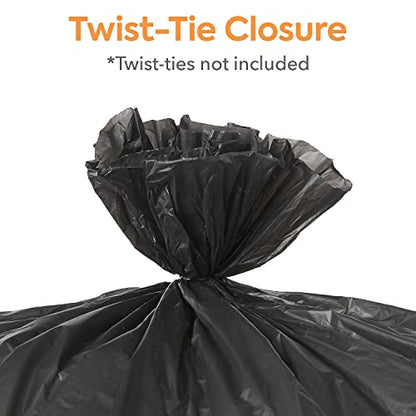 40-45 Gallon Trash Bag, 40" x 48", High Density, 22 mic, Black, 150 Bags/Box